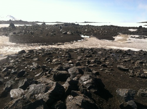 Photo of cairns on Laugavegur trek in Iceland