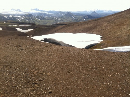 Photo of a snowbridge that collapsed.