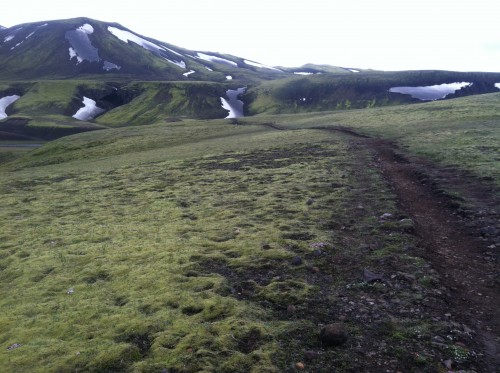 Photo of descent toward river Bratthálskvísl